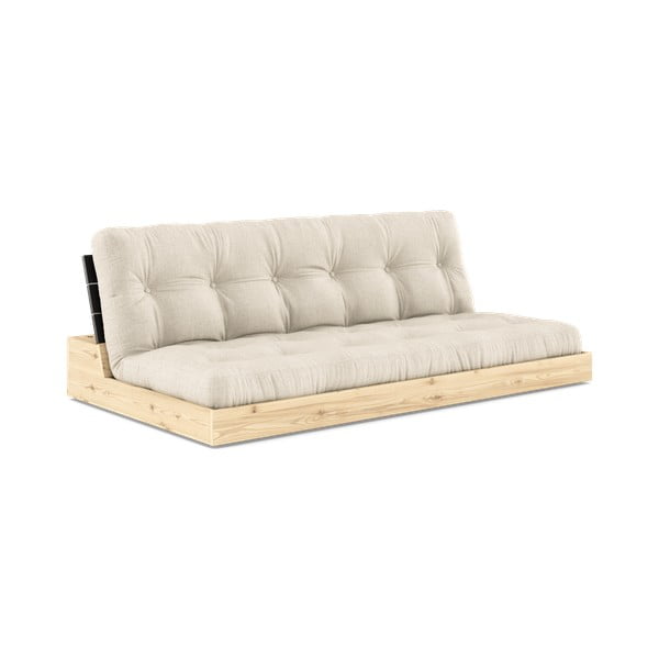 Iš lino sulankstoma sofa pilkos spalvos/smėlio spalvos 196 cm Base – Karup Design