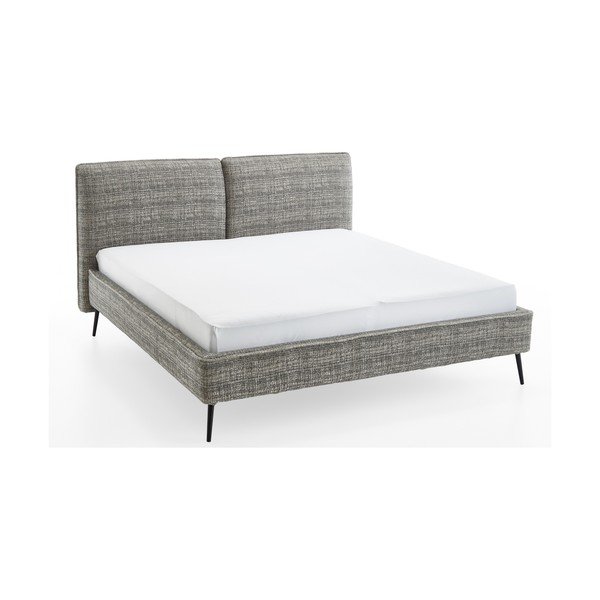 Tamsiai žalios spalvos dvigulė lova audiniu dengta be grotelių 160x200 cm Infinity – Meise Möbel