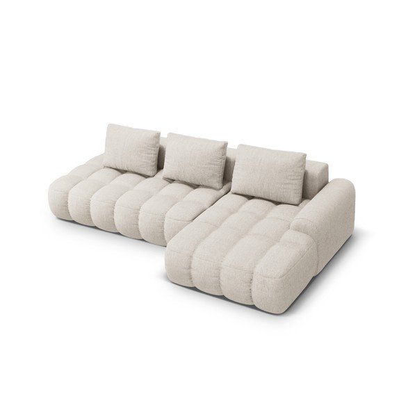 Smėlio spalvos sulankstoma/su sandėliavimo vieta kampinė sofa (su dešiniuoju kampu/su gultu) Linz – Cosmopolitan Design-image-3