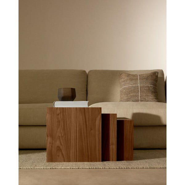 Šoniniai stalai 3 vnt. iš riešutmedžio 40x60 cm Litto – Kave Home-image-4