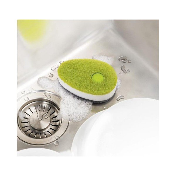 Kempinėlių rinkinys su skalbiklio dozatoriumi "Joseph Joseph Soapy-Sponge", žalias-image-1