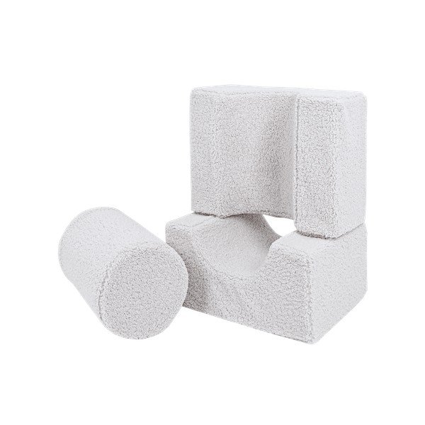 Baltos spalvos iš boucle putų žaidimų aikštelė 3 vnt. aukštis 30 cm 83x45 cm – Meowbaby-image-2