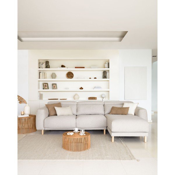 Smėlio spalvos kampinė sofa (dešinysis kampas) Singa - Kave Home-image-3