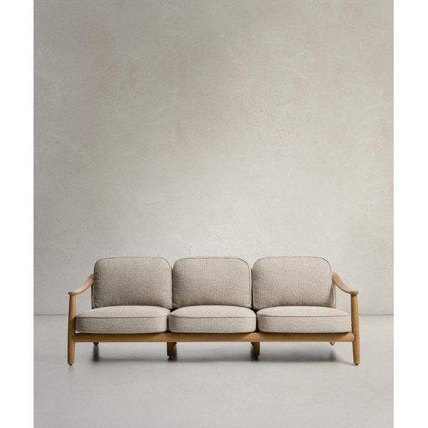 Smėlio spalvos/natūralios spalvos iš audinio sodo sofa Elunda – Kave Home-image-4