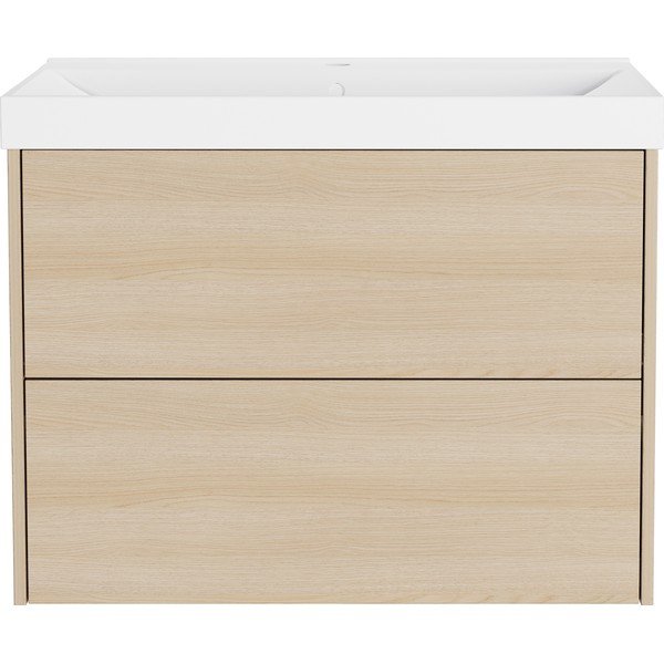 Natūralios spalvos pakabinama spintelė po kriaukle iš ąžuolo 81x65 cm Bodera – Germania-image-3