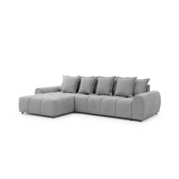 Pilkos spalvos kampinė sofa (su kairiuoju kampu/su gultu) Albane  – Ropez-image-3