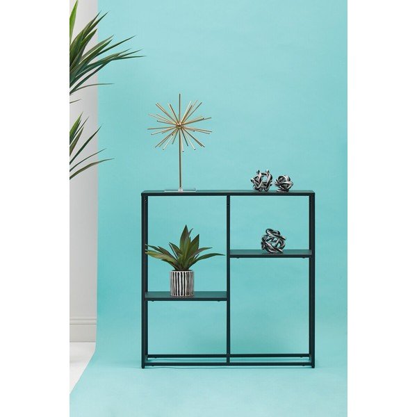Juodos spalvos iš plieno pastatoma lentyna 80x81x26 cm Acero – Premier Housewares-image-2