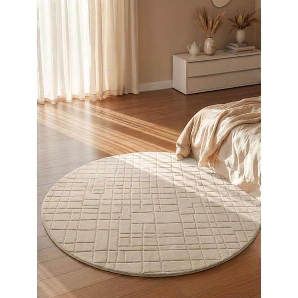 Smėlio spalvos iš vilnos apvalios formos kilimas ø 160 cm Kenso – Villeroy&Boch-image-1