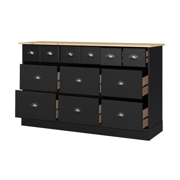 Juoda komoda su 9 stalčiais Støraa Leander-image-2