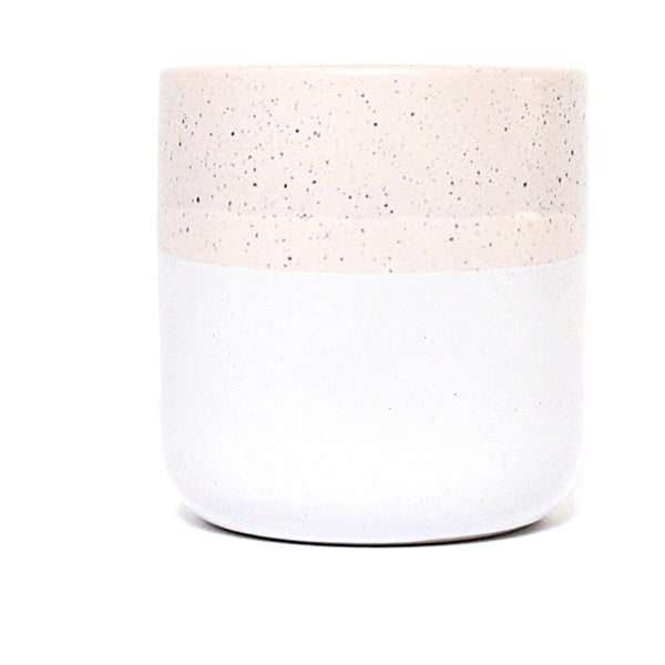 Rožinės ir baltos spalvos akmens masės puodelis ÅOOMI Dust, 400 ml
