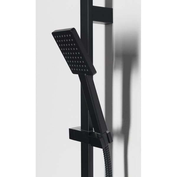 Iš nerūdijančio plieno dušo komplektas matinės juodos spalvos su rankiniu dušu/stumdomas laikiklis 70 cm – Sapho-image-2
