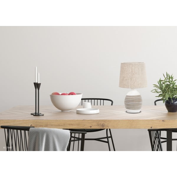 Stalinis šviestuvas smėlio spalvos (aukštis 35 cm) su tekstiliniu gaubtu Ambon – Candellux Lighting-image-1