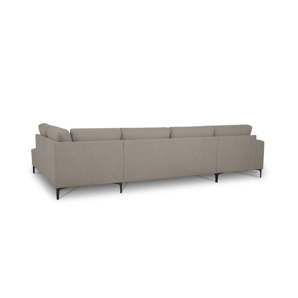 Šviesiai rudos spalvos kampinė sofa iš šenilinio audinio (su dešiniuoju kampu/„U“ formos) Fabian – Scandic-image-3