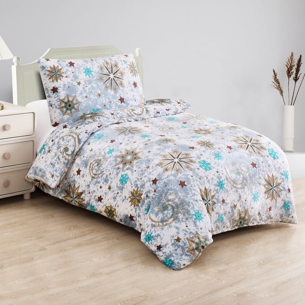 Iš mikropliušo viengulė patalynė baltos spalvos/mėlynos spalvos 140x200 cm Estrellas – My House