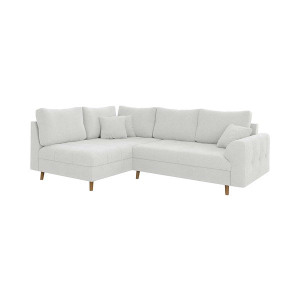 Baltos spalvos iš boucle kampinė sofa (su kairiuoju kampu/„L“ formos) Ariella – Ropez