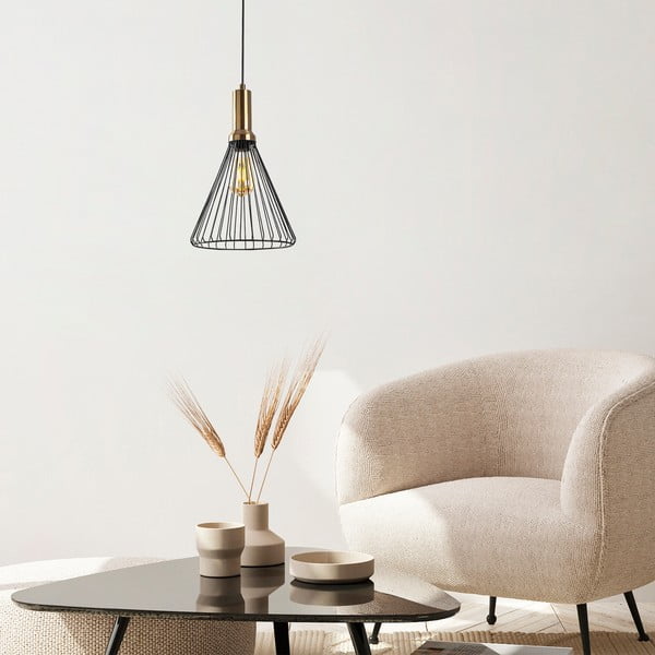 Kabantis šviestuvas juodos spalvos ø 24 cm su metaliniu gaubtu Dear – Opviq lights-image-2