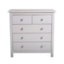 Iš pušies masyvo aukšta šoninė spintelė baltos spalvos 79x80 cm Berna – Marckeric