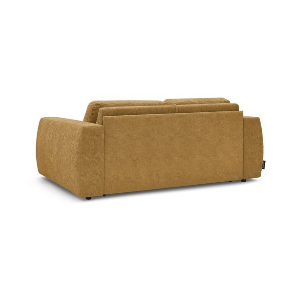 Garstyčių spalvos sofa miegojimui/sulankstoma iš šenilinio audinio 220 cm Hugo – Bobochic Paris-image-4