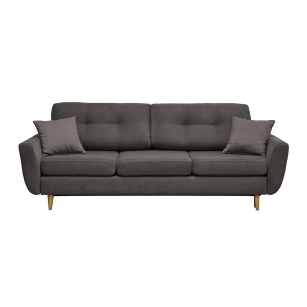 Tamsiai pilka sofa lova su šviesiomis kojomis Mazzini Sofos Rose