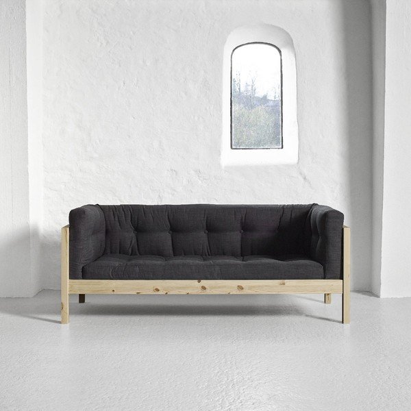Sofa dviem asmenims "Karup Fusion Natural/Linoso Dark Grey-image-1