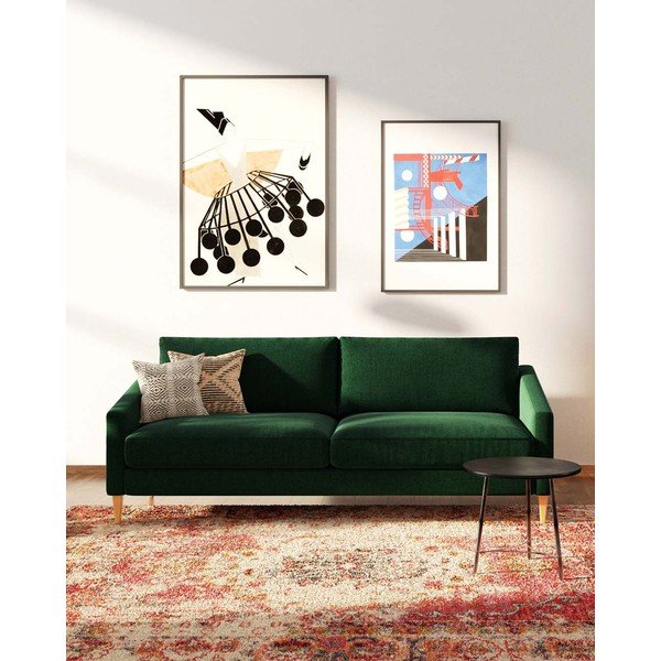 Sofa tamsiai žalios spalvos 200 cm Karoto – Ame Yens-image-1