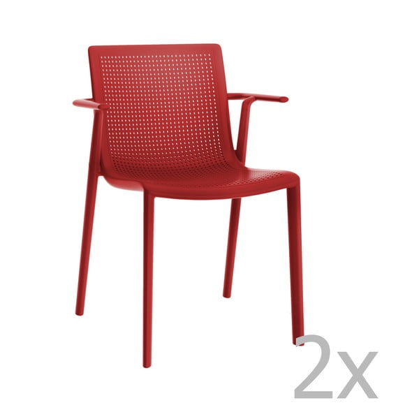 2 raudonų sodo kėdžių rinkinys "Resol Beekat