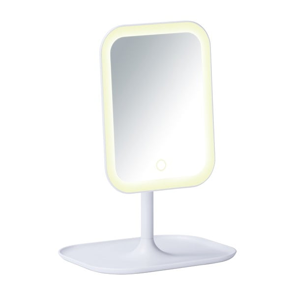 Baltas kosmetinis veidrodis su LED apšvietimu Wenko Bertolio