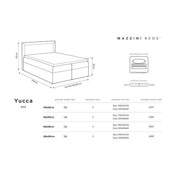 Melsva aksominė dvigulė lova Mazzini Beds Yucca, 180 x 200 cm-image-4