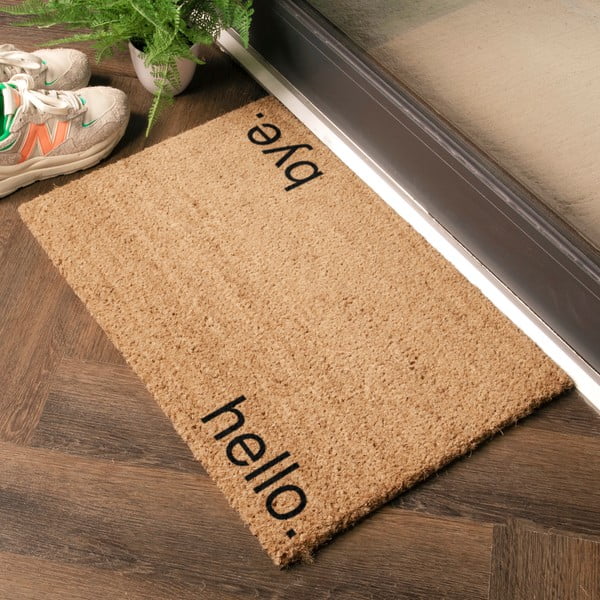 Iš kokoso pluošto grindų kilimėlis 40x60 cm Hello, Bye – Artsy Doormats-image-1