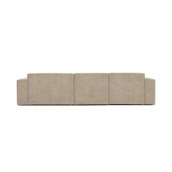 Smėlio spalvos aksominė kampinė modulinė sofa Scandic Sting, dešinysis kampas-image-3