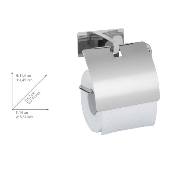 Klijuojamas iš nerūdijančio plieno laikiklis tualetiniam popieriui blizgios sidabrinės spalvos Genova – Wenko-image-4