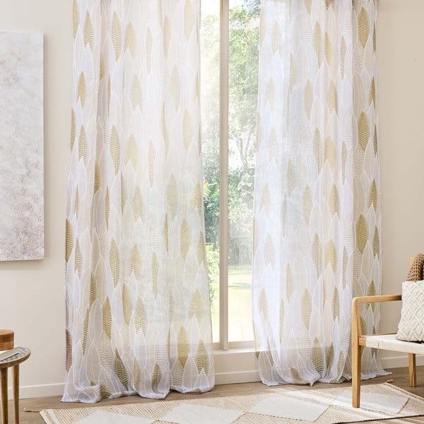 Smėlio spalvos iš šydo permatoma užuolaida 140x280 cm Kim – douceur d'intérieur-image-1