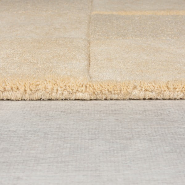 Smėlio spalvos vilnonis kilimas 290x200 cm Checkerboard - Flair Rugs-image-4