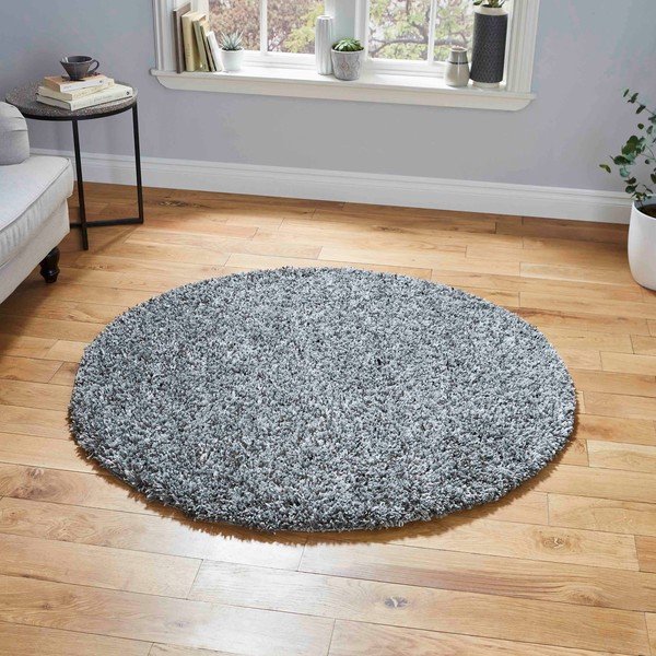 Apvalios formos kilimas pilkos spalvos ø 133 cm Vista – Think Rugs-image-1