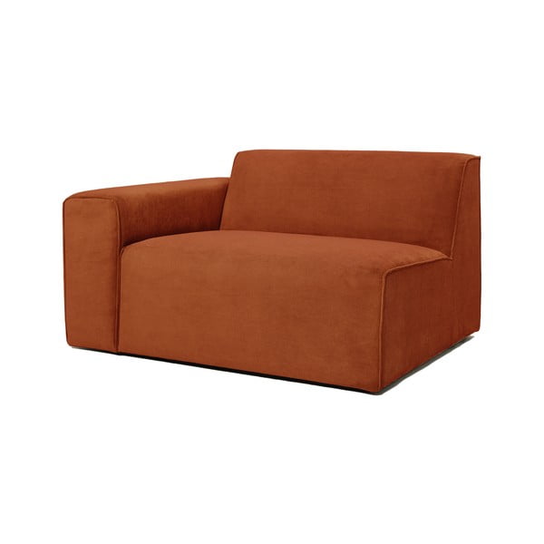 Oranžinės spalvos aksominės sofos modulis Scandic Sting, 124 cm, kairysis kampas-image-2