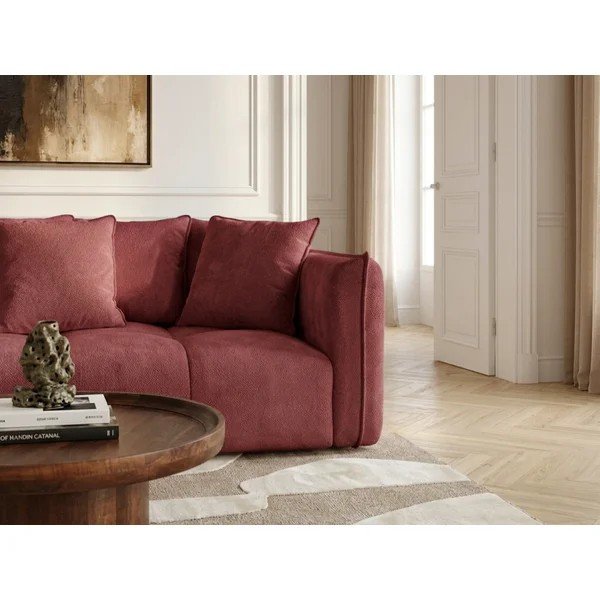 Raudonos spalvos sofa iš šenilinio audinio Harlem – Bobochic Paris-image-3