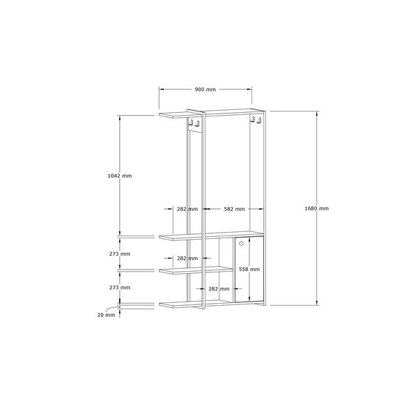 Juodas/natūralus prieškambario komplektas Kumsal - Kalune Design-image-3