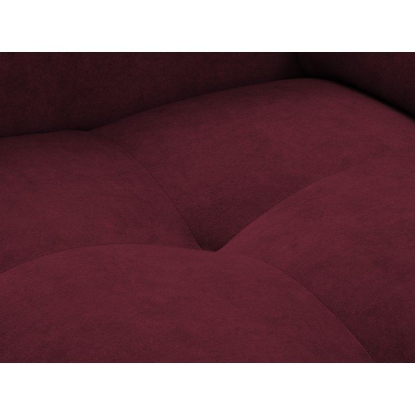 Tamsiai raudona reguliuojama kampinė sofa su aksominiu paviršiumi Milo Casa Nico, dešinysis kampas-image-1