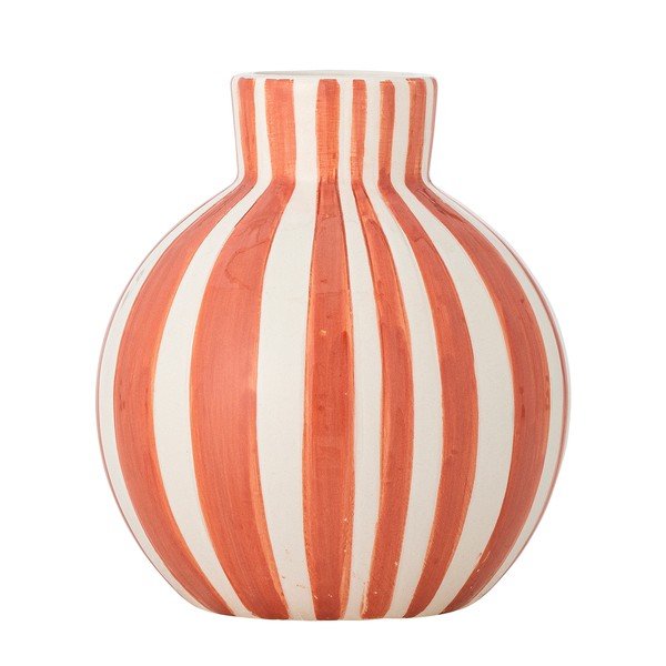 Oranžinės spalvos iš dolomito  dažyta rankomis vaza (aukštis 11 cm) Fian – Bloomingville