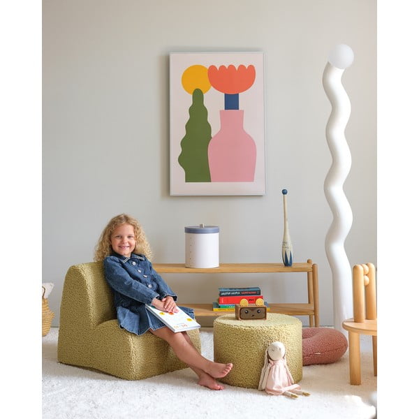 Žalios spalvos iš boucle vaikiškas krėslas Cloud – Wigiwama-image-1