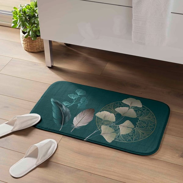 Vonios kilimėlis turkio spalvos 45x75 cm Ginkoblue – douceur d'intérieur-image-1