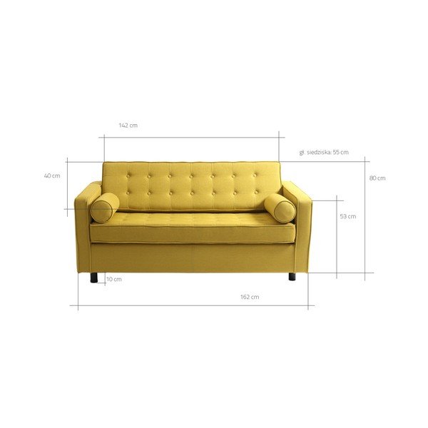 Geltona dviejų vietų sofa-lova Custom Form Topics-image-2