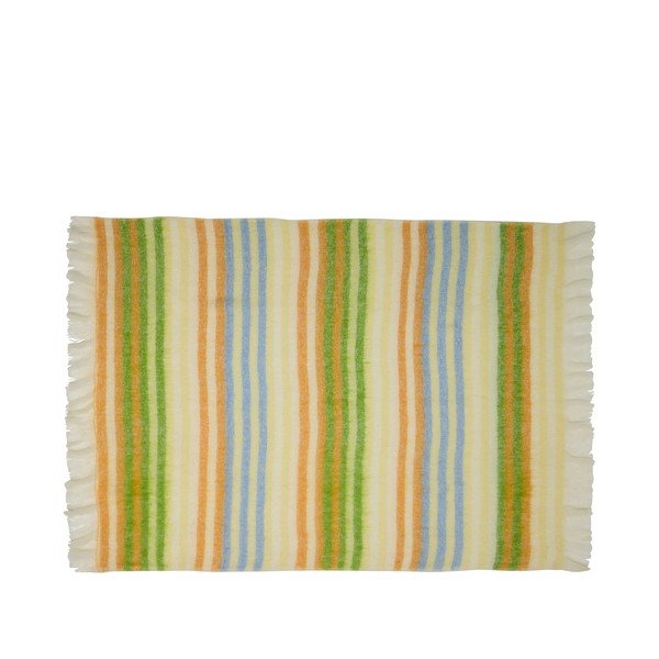 Geltonos spalvos/žalios spalvos antklodė ir pledas iš vilnos mišinio 140x200 cm Loom – Hübsch