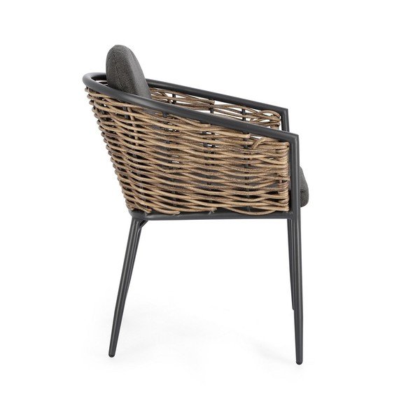 Pilkos spalvos metalinė sodo kėdė Maribela   – Bizzotto-image-3