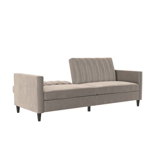 Iš velveto sofa šviesiai pilkos spalvos 207 cm Celine – Støraa-image-4