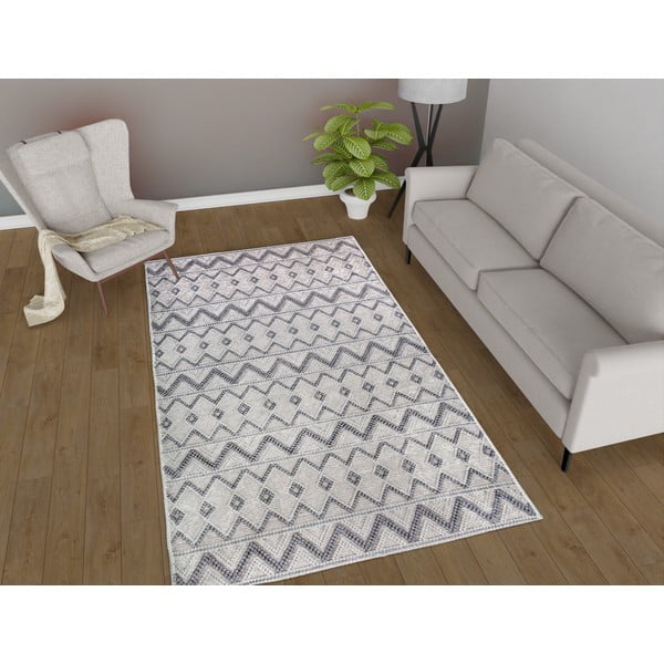 Skalbiamas kilimas pilkos spalvos 80x150 cm Zig Zag – Vitaus-image-1