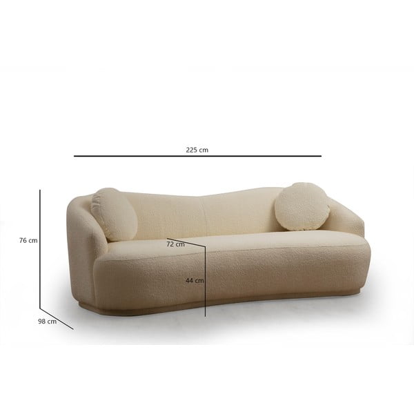 Sofa kreminės spalvos 225 cm Ancona – Artie-image-3