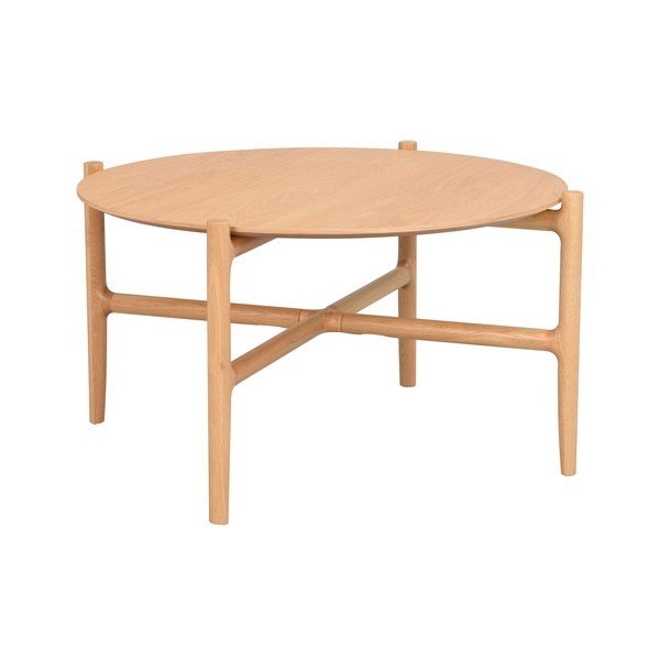 Natūralios ąžuolo medienos šoninis staliukas Rowico Holton, ø 80 cm-image-2