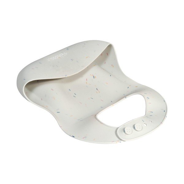 Baltas silikoninis seilinukas su kišene Kindsgut Bib Sprinkles-image-3