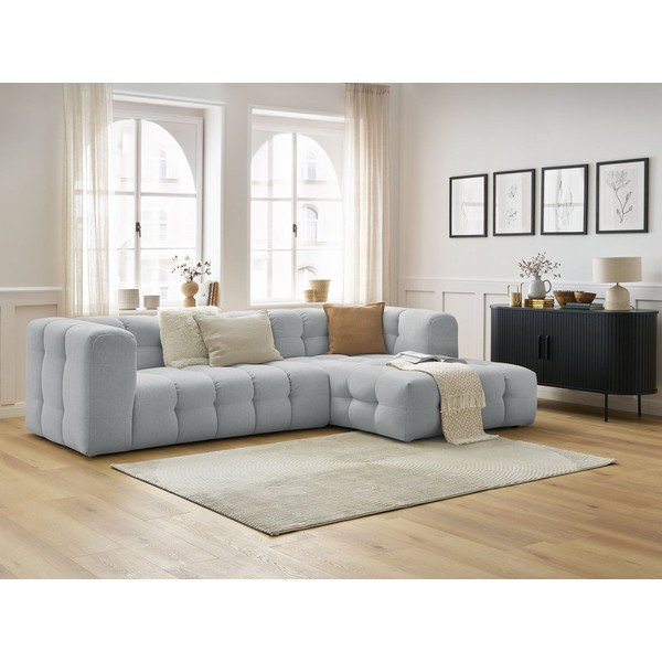 Kampinė sofa šviesiai pilkos spalvos (su dešiniuoju kampu) Cloud – Bobochic Paris-image-1